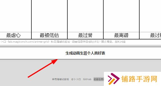 动画生涯个人喜好表网址